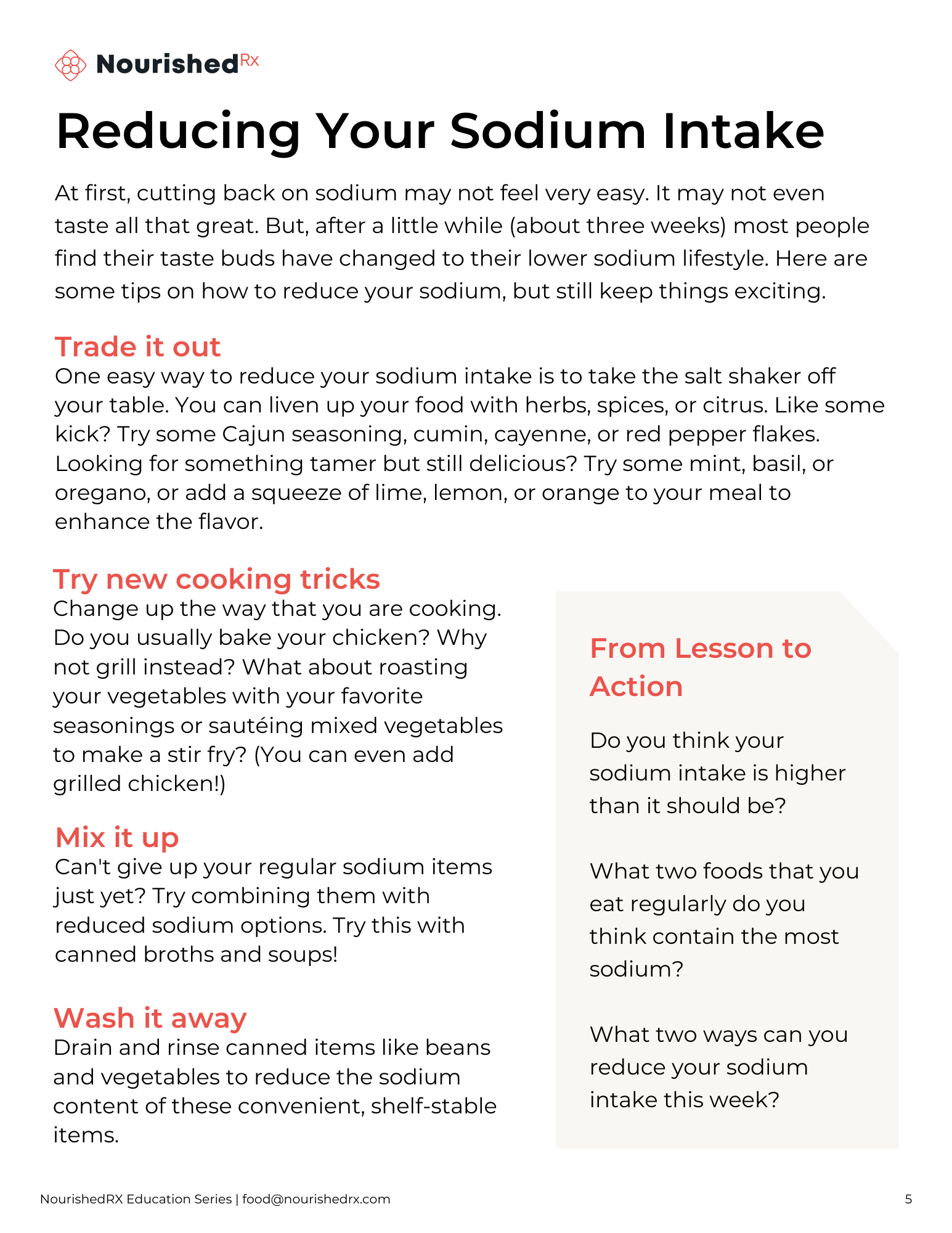 Managing Sodium in Your Diet NourishedRx